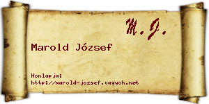 Marold József névjegykártya
